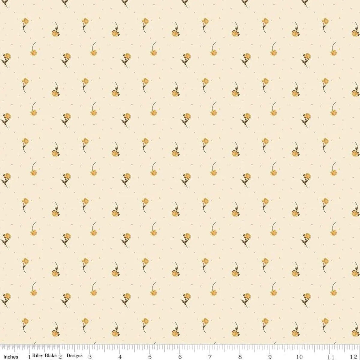 The Awe of Autumn Flower Toss Cream 43"/44" Fabric Per Yard