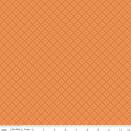 The Awe of Autumn Grid Creamsicle 43"/44" Fabric Per Yard