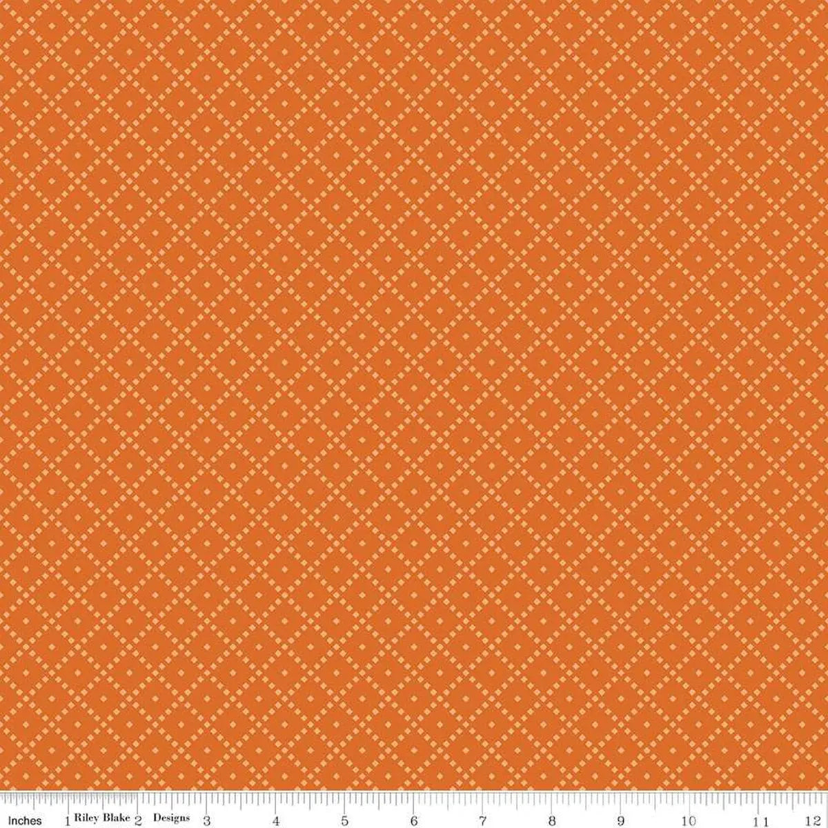 The Awe of Autumn Grid Orange 43"/44" Fabric Per Yard