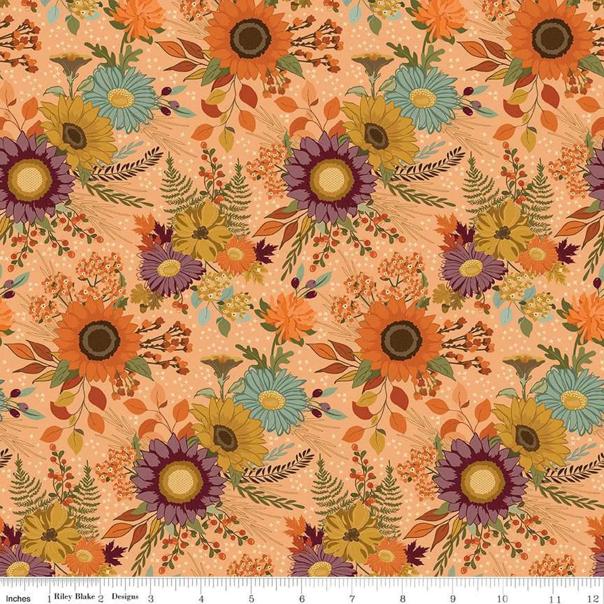 The Awe of Autumn Main Orange 43"/44" Fabric Per Yard