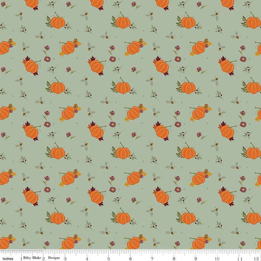 The Awe of Autumn Pumpkins Hazy 43"/44" Fabric Per Yard
