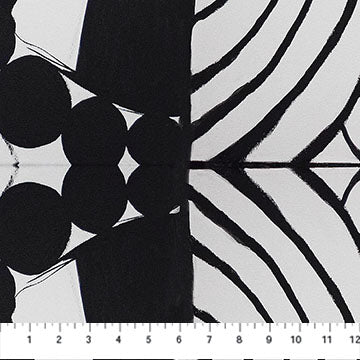 Transcendence Black & White Abstract Cotton 44"/45" Fabric Per Yard