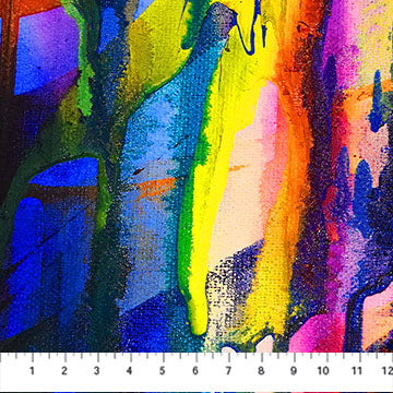 Transcendence Multi Geometric Paint Cotton 44"/45" Fabric Per Yard