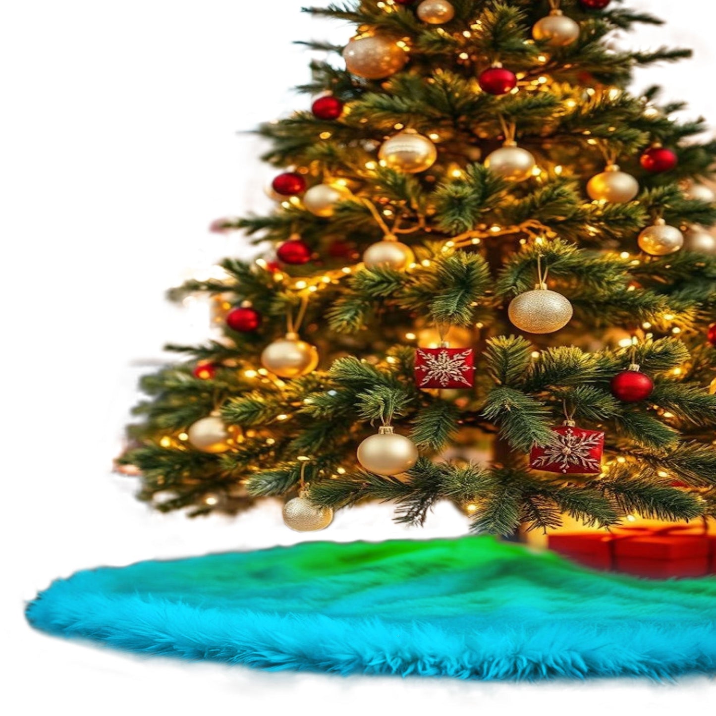 Premium Faux Fur Christmas Tree Skirt - 30 Inch | Luxurious Holiday Decorations