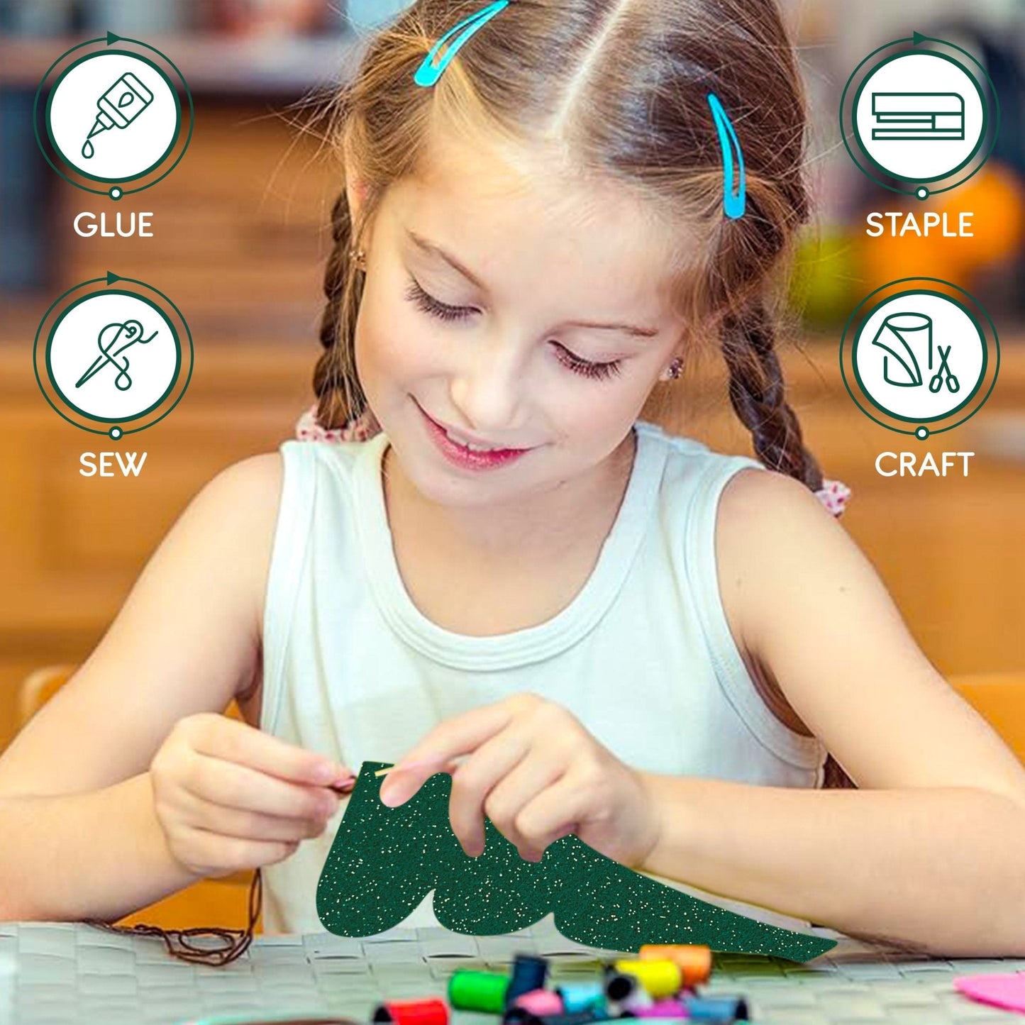 Glitter Felt Sheets , Soft Precut Felt for DIY, Costumes & Decorations- Different Sizes