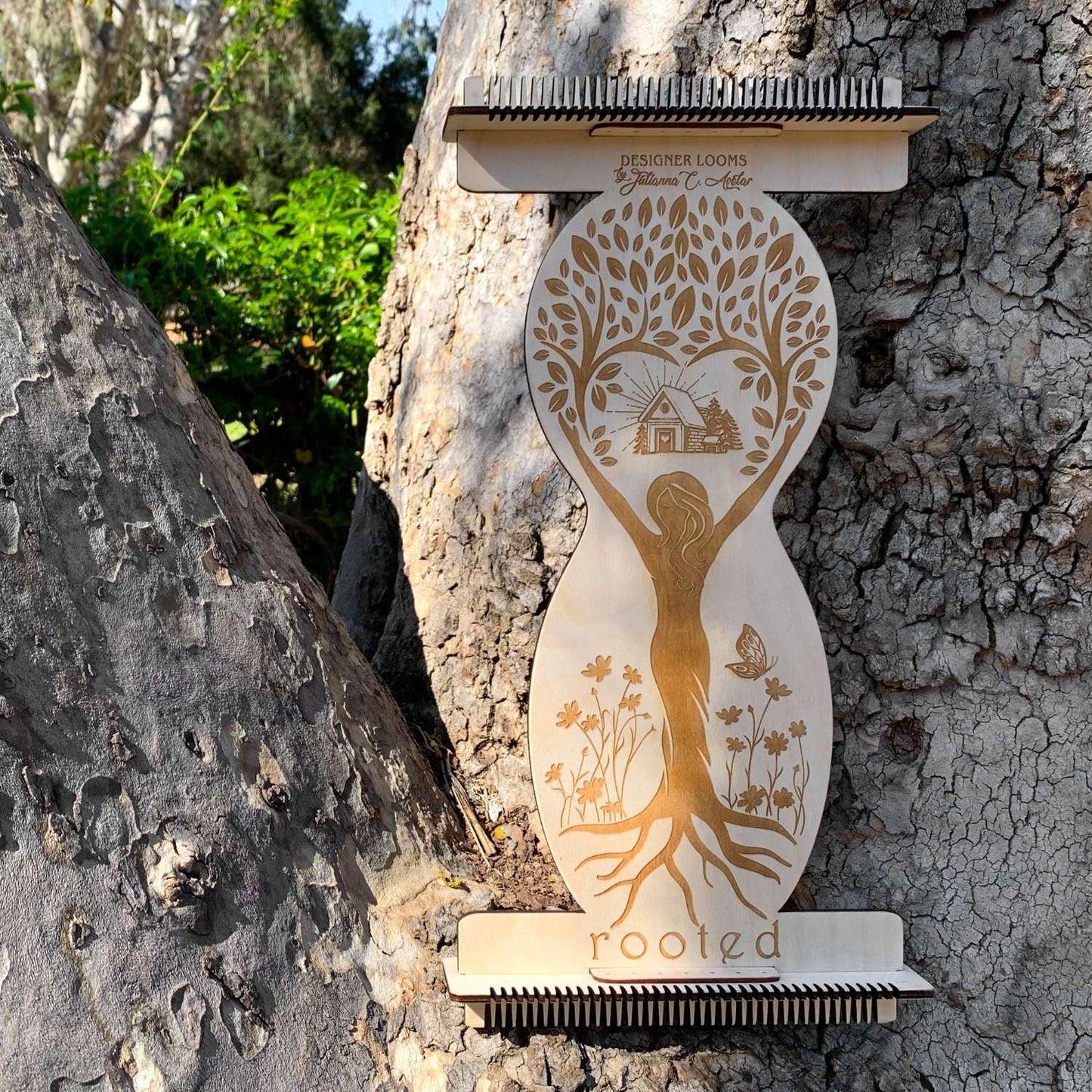 Jewel Loom Upright Wood Weaving Loom Large "ROOTED" Kit