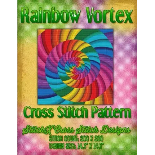 Rainbow Vortex Cross Stitch Pattern