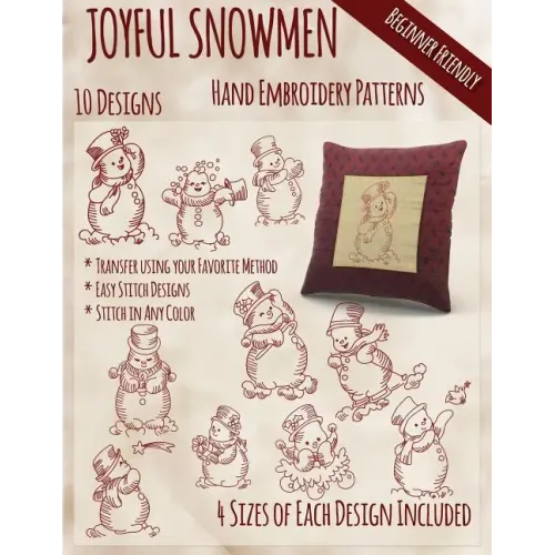 Joyful Snowmen Hand Embroidery Patterns