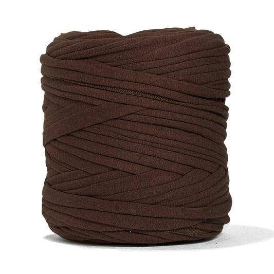 Recycled T-Shirt Fabric Yarn - Wood Brown Color