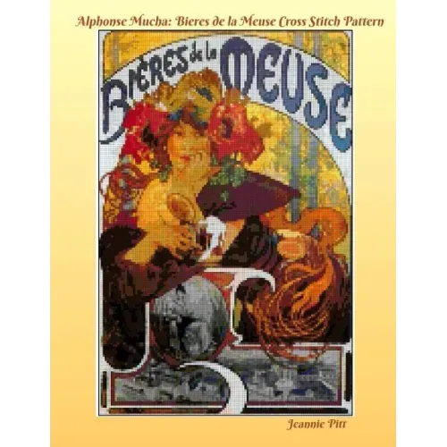 Alphonse Mucha Cross Stitch Pattern Book: Bieres de la Meuse