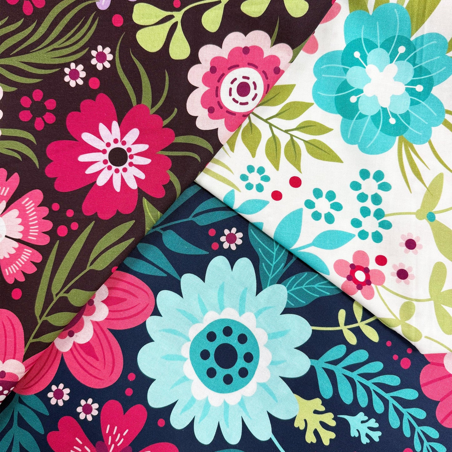 Secret Garden 108" Wide Quilt Backing - Wallflowers Navy