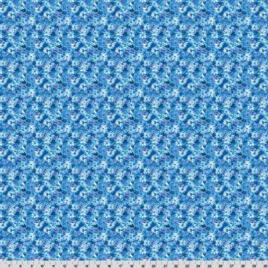 Wanderlust Daisies Quilting Cuddle Blue Fabric per yard