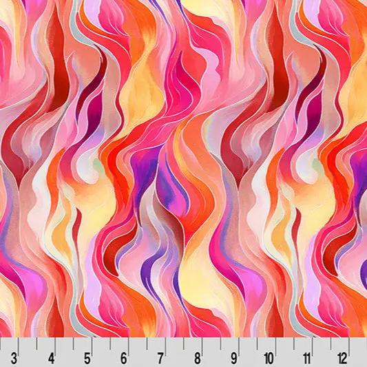 Wanderlust Rainbow Quilting Cuddle Pink Fabric per yard