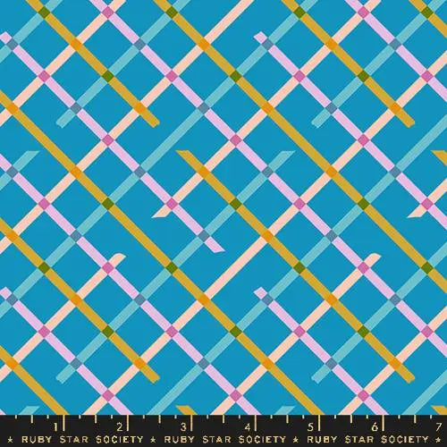 Washi Plus Bright Blue 43"/44" Fabric Per Yard