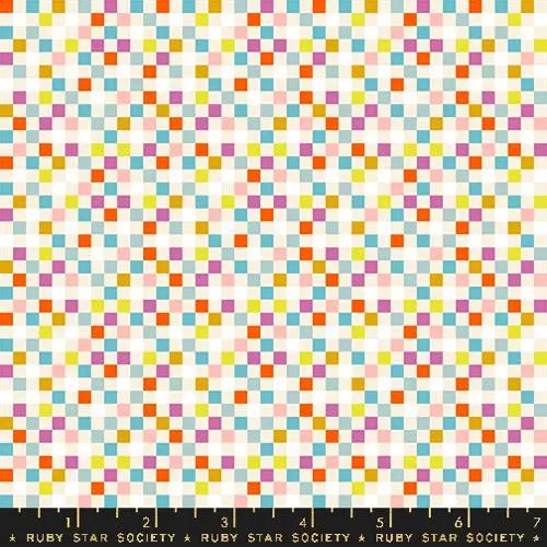 Washi Plus Natural Pixel Squares 43"/44" Fabric Per Yard