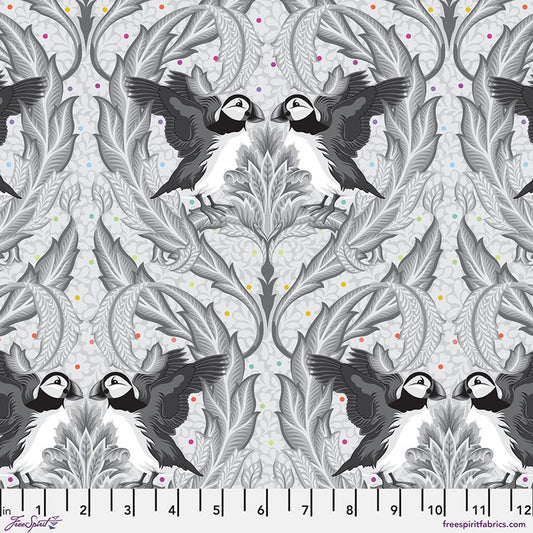 Whisper Huffin Puffin Graywork 43/44" Cotton Fabric Per Yard