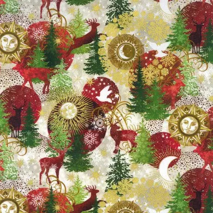 Winter Solstice II Forest 44"/45" Fabric Per Yard