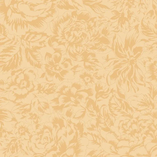 Yellow Tonal Floral La Fleur Flannel Cotton 42"/43" Fabric Per Yard