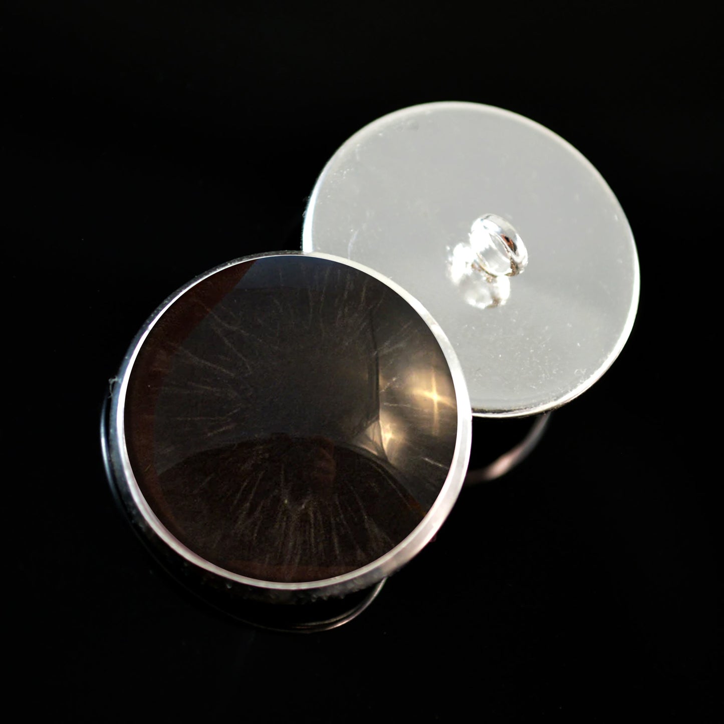 All Black Horror Sew-On Button Glass Eyes