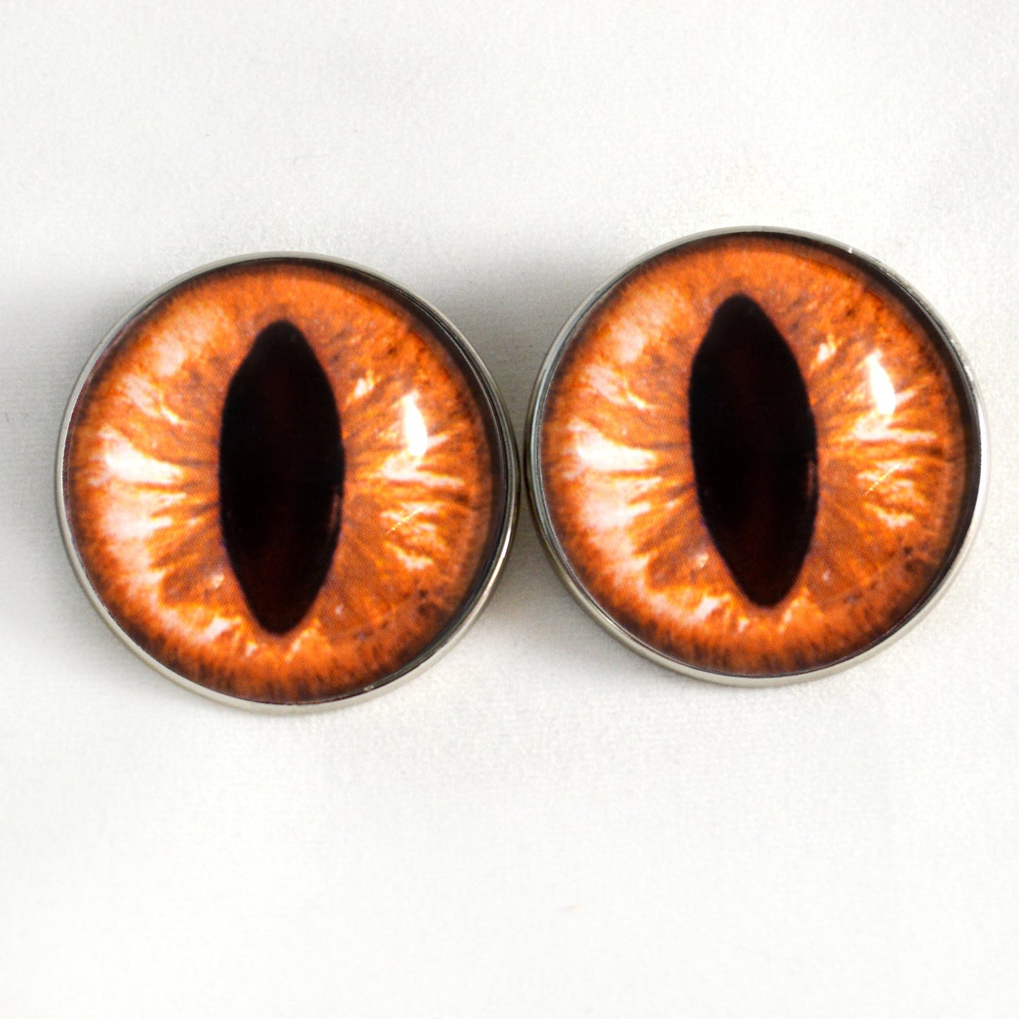 Amber Cat Sew-On Button Glass Eyes