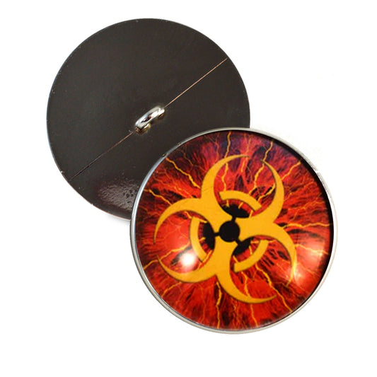 Biohazard Sew-On Button Glass Eyes