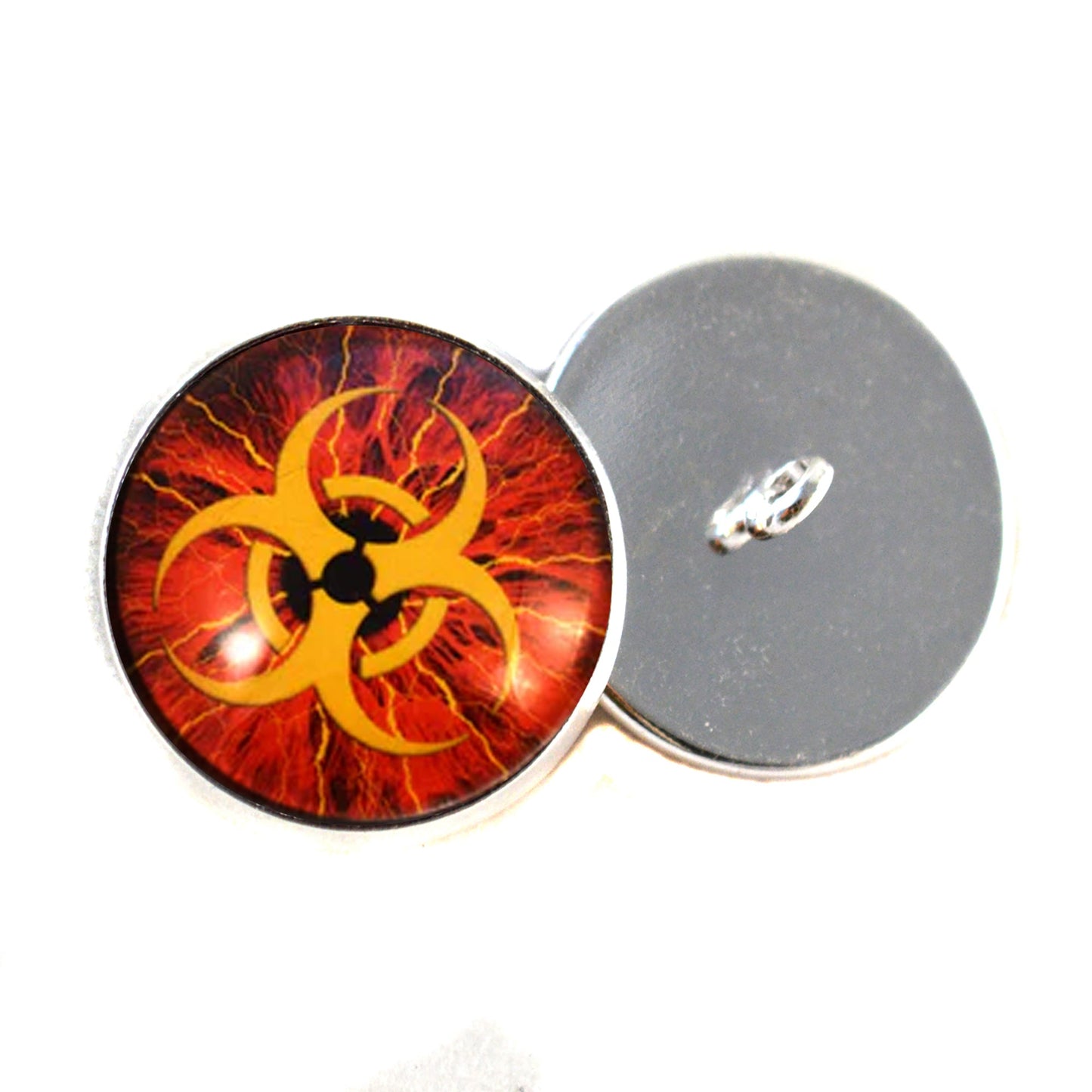 Biohazard Sew-On Button Glass Eyes