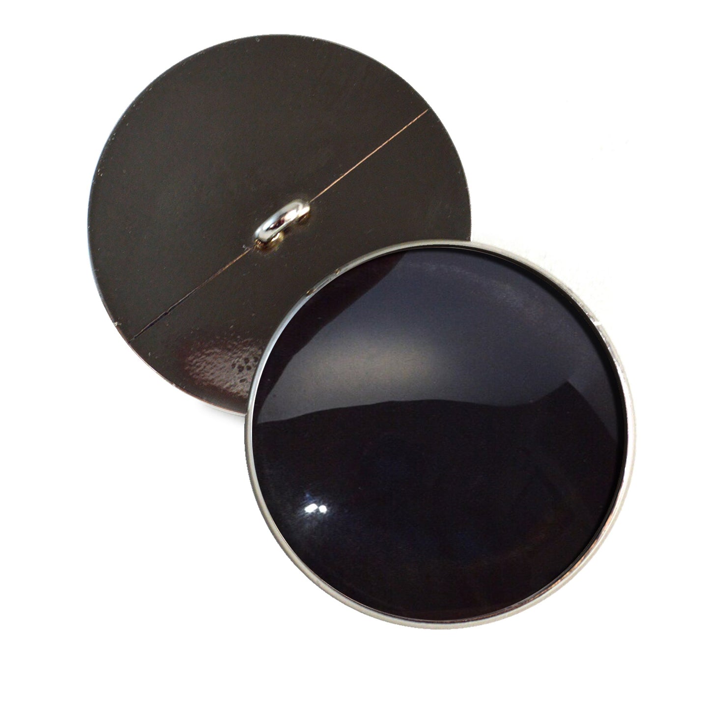 Dark Black Barn Owl Inspired Sew-On Button Glass Eyes