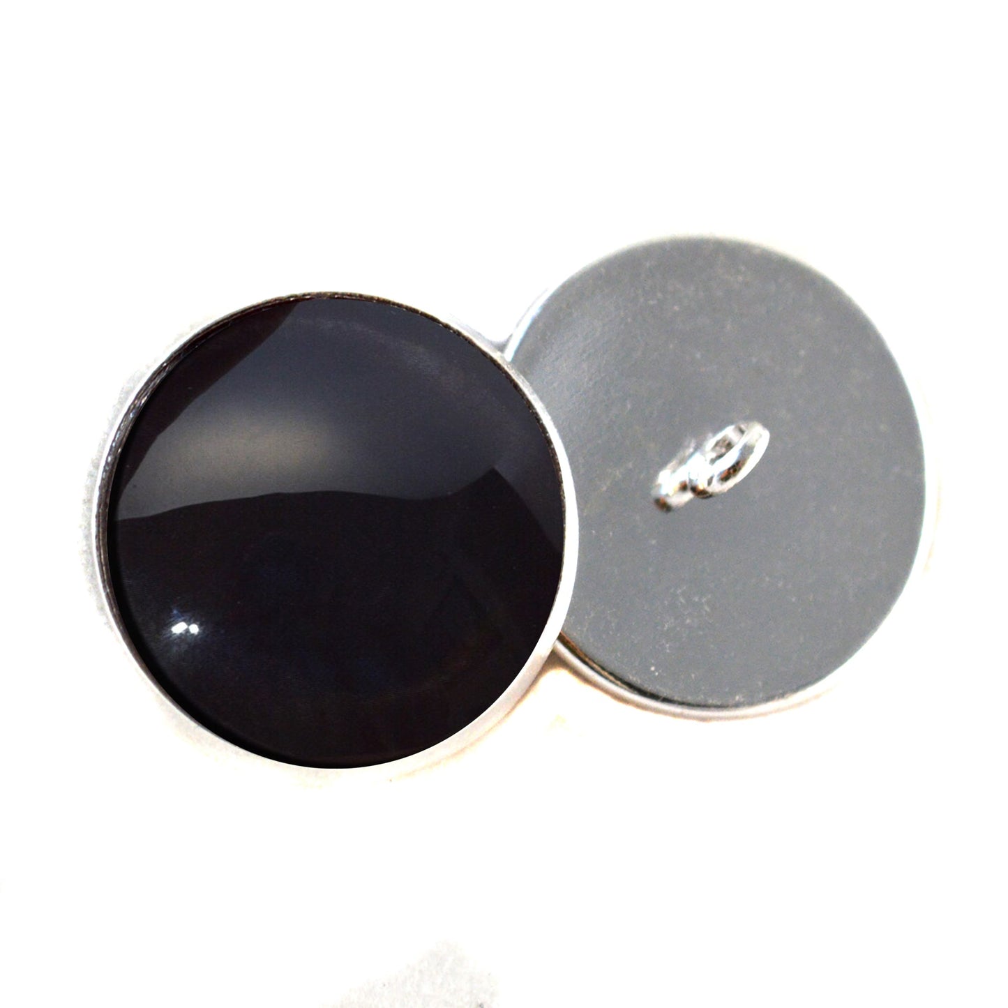 Dark Black Barn Owl Inspired Sew-On Button Glass Eyes