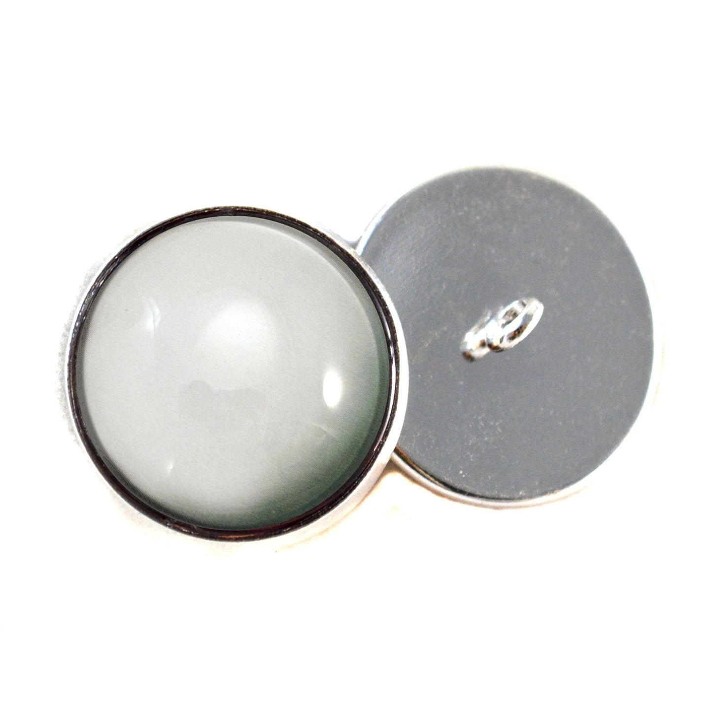 Blank Zombie White Sew-On Button Glass Eyes