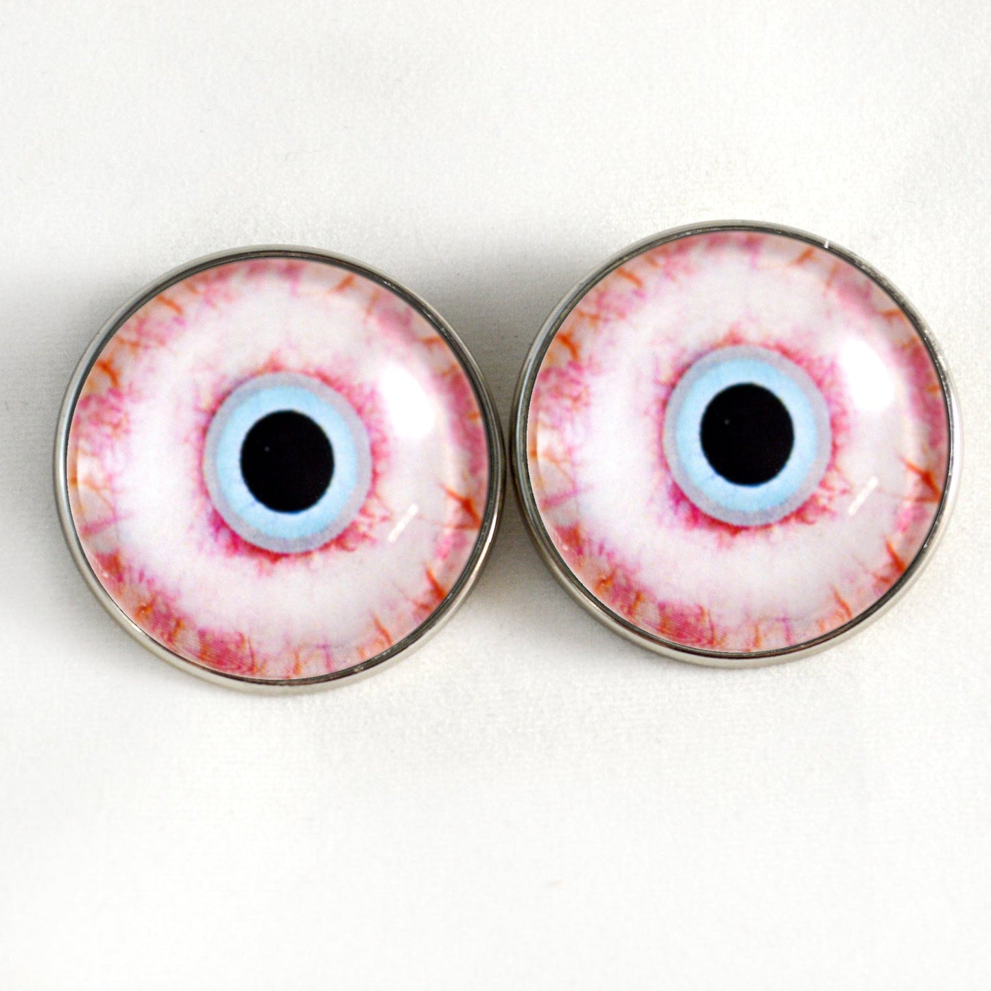Bloodshot Zombie Sew-On Button Glass Eyes