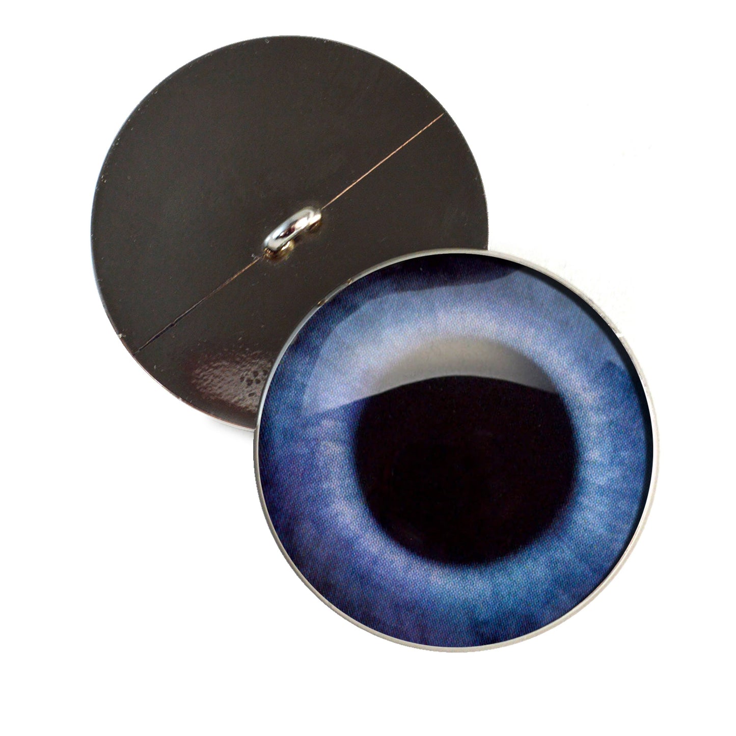 Blue Bunny Rabbit Hare Sew-On Button Glass Eyes