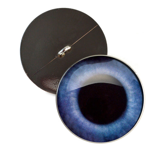 Blue Bunny Rabbit Hare Sew-On Button Glass Eyes