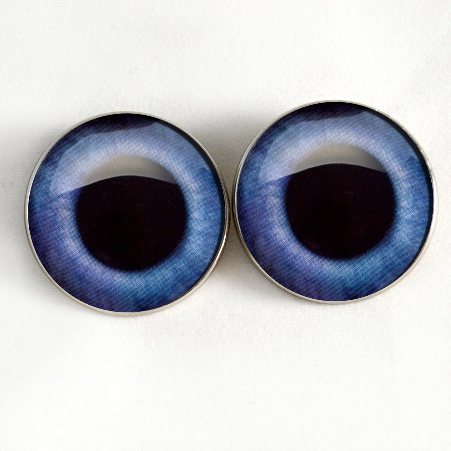 Blue Bunny Rabbit Hare Sew-On Button Glass Eyes