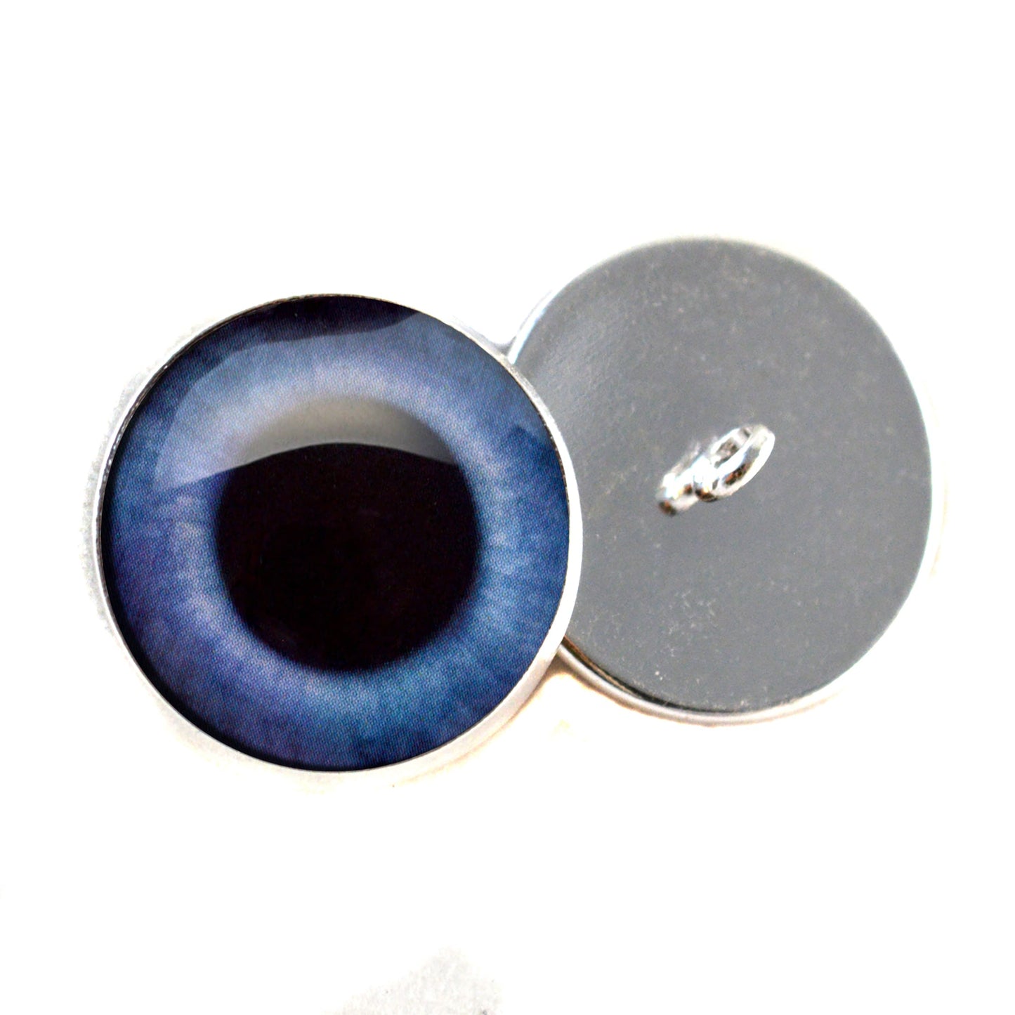 Blue Bunny Rabbit Hare Sew-On Button Glass Eyes