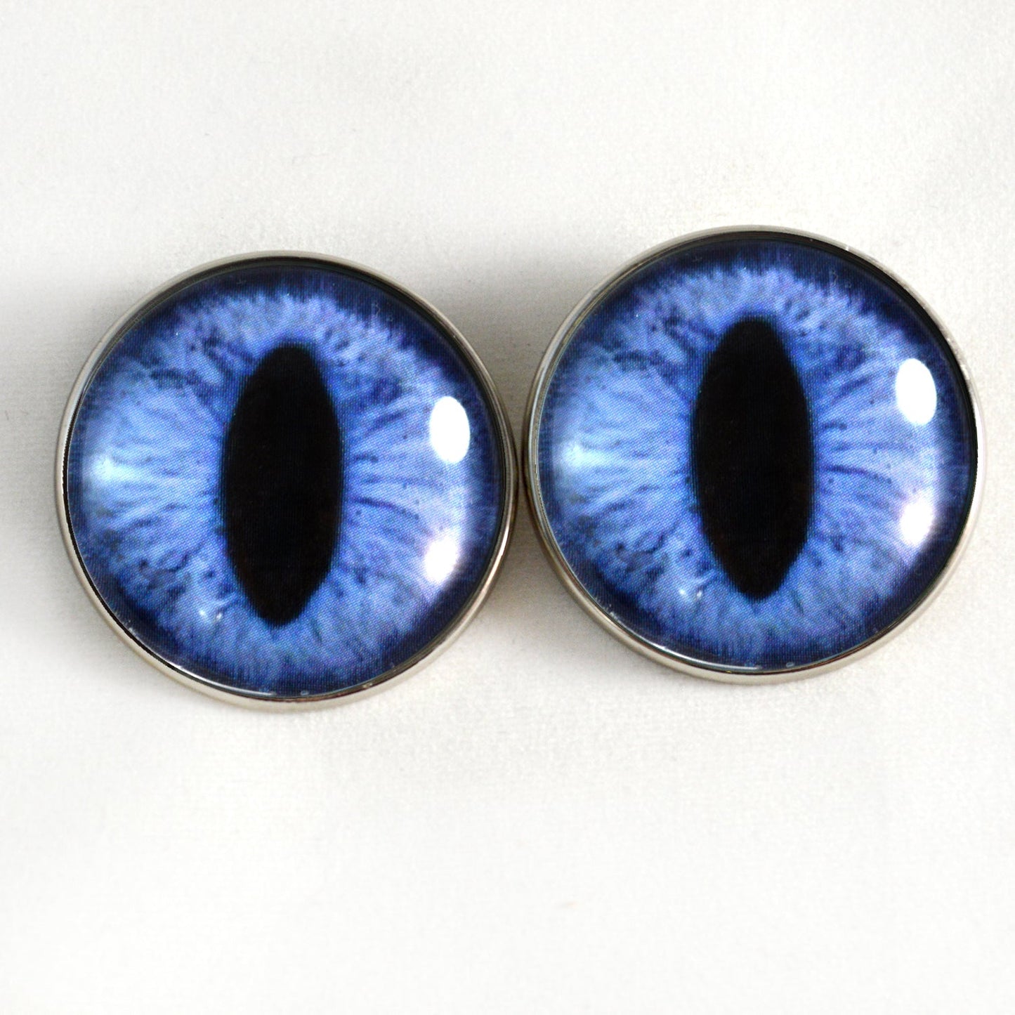 Blue Cat Dragon Sew-On Button Glass Eyes