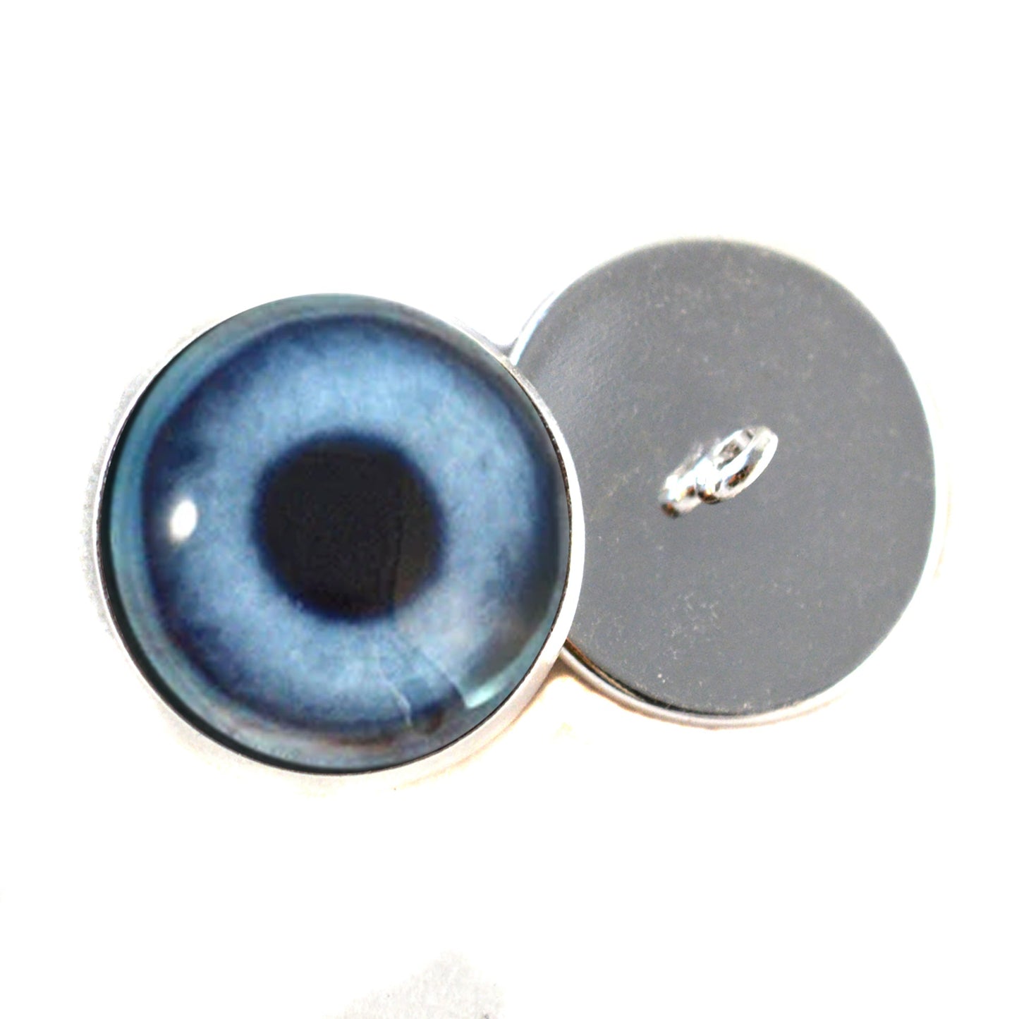 Blue Dog Sew-On Button Glass Eyes