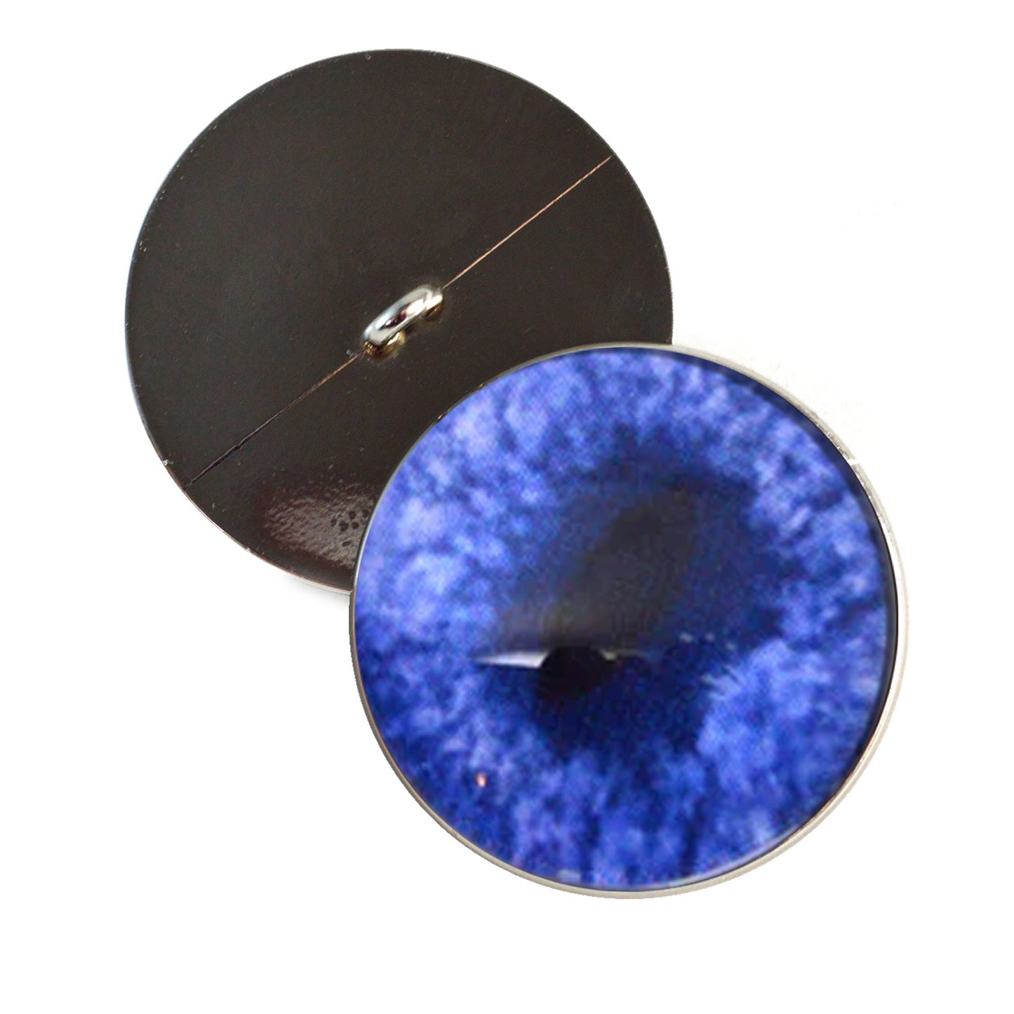 Blue Fox Sew-On Button Glass Eyes