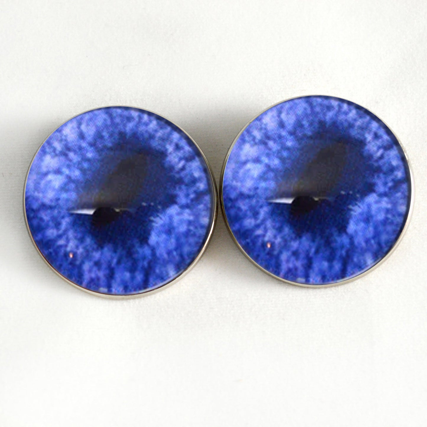 Blue Fox Sew-On Button Glass Eyes
