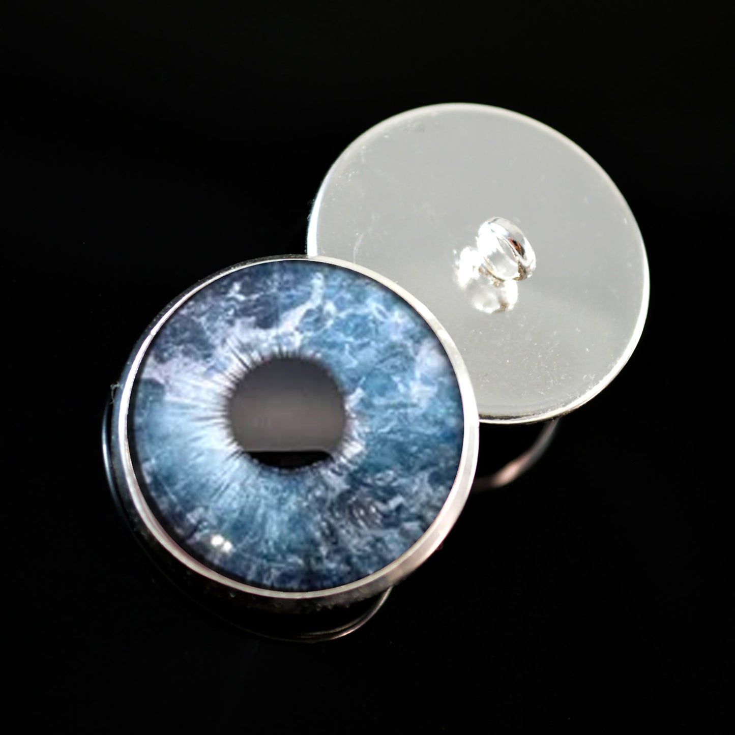 Blue Ocean Water Sew-On Button Glass Eyes