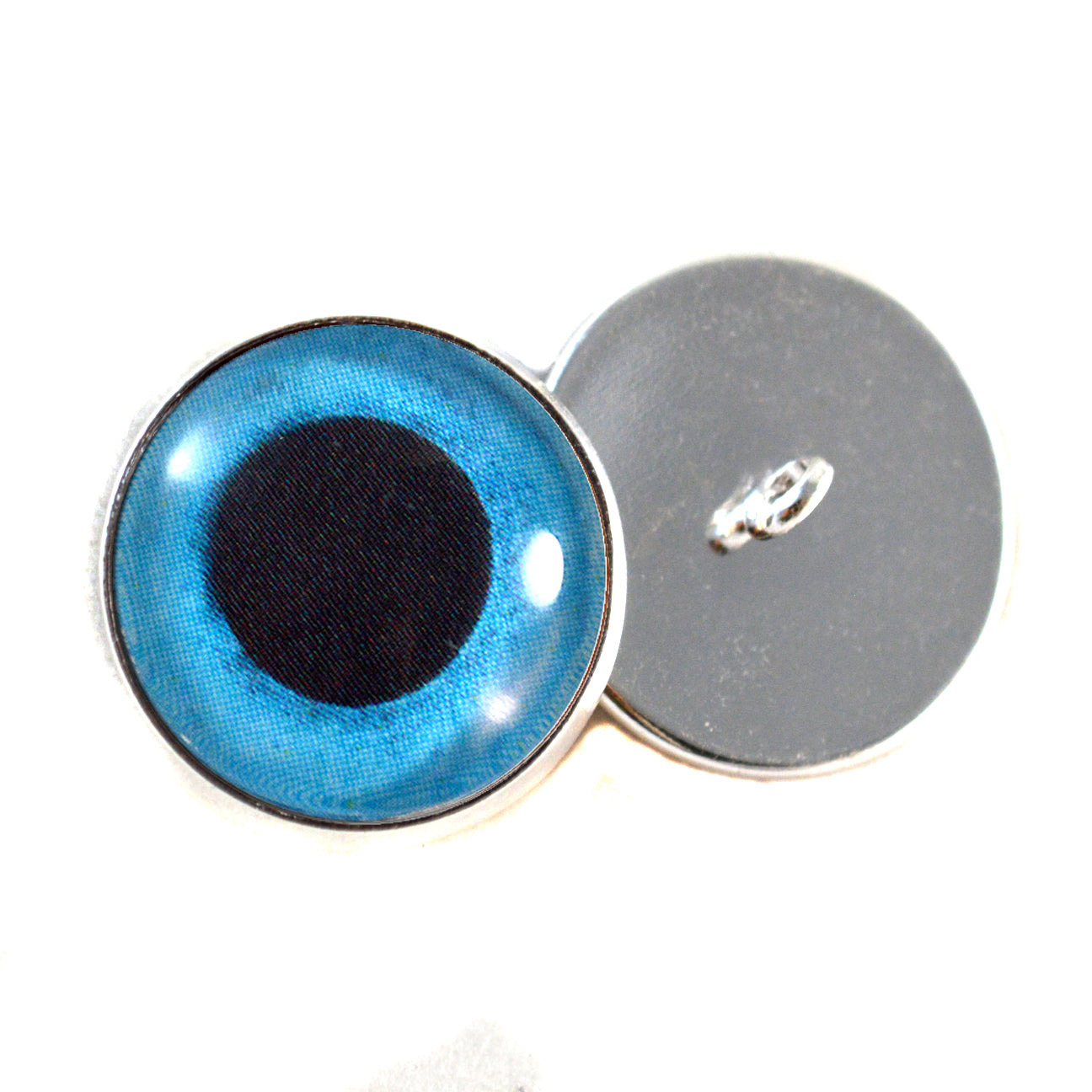 Blue Snow Owl Sew-On Button Glass Eyes