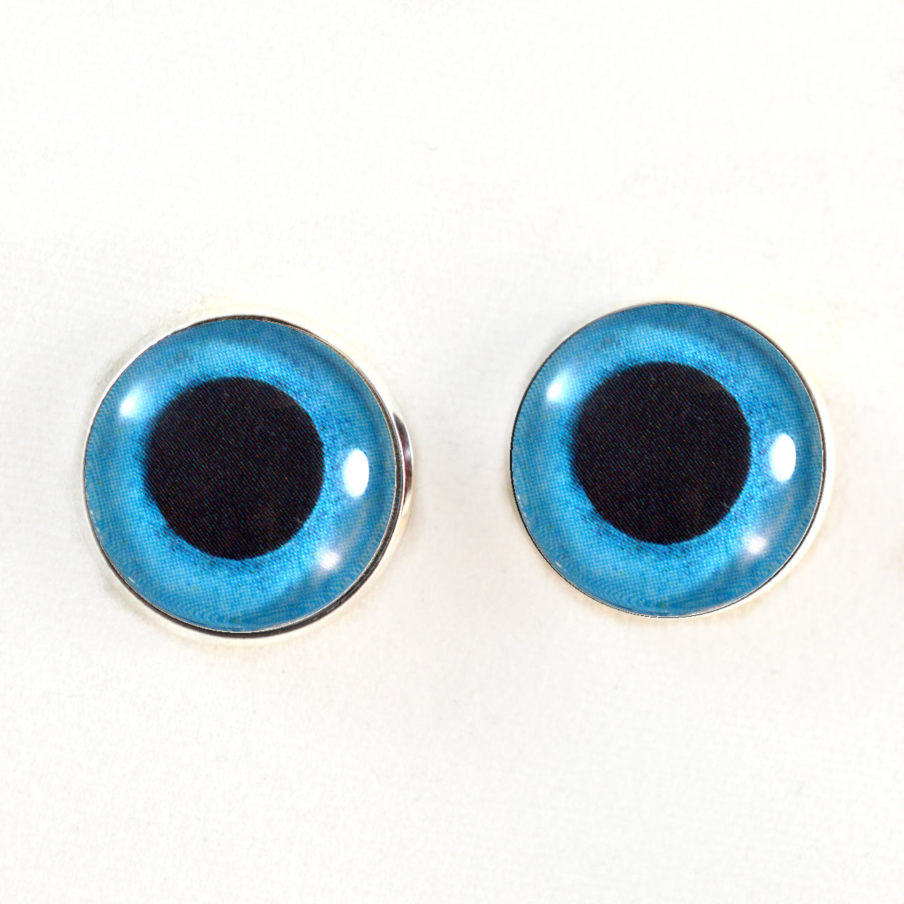 Blue Snow Owl Sew-On Button Glass Eyes