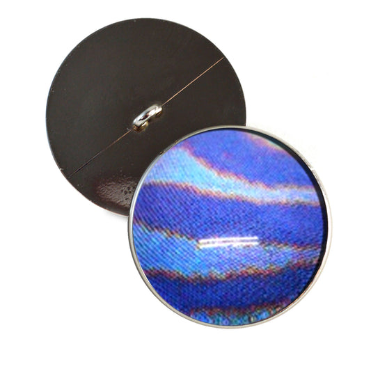 Blue Striped Horsefly Sew-On Button Glass Eyes