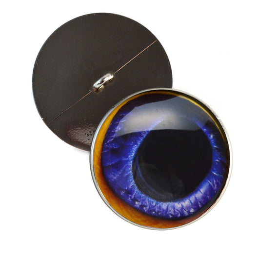 Blue Toucan Bird Sew-On Button Glass Eyes