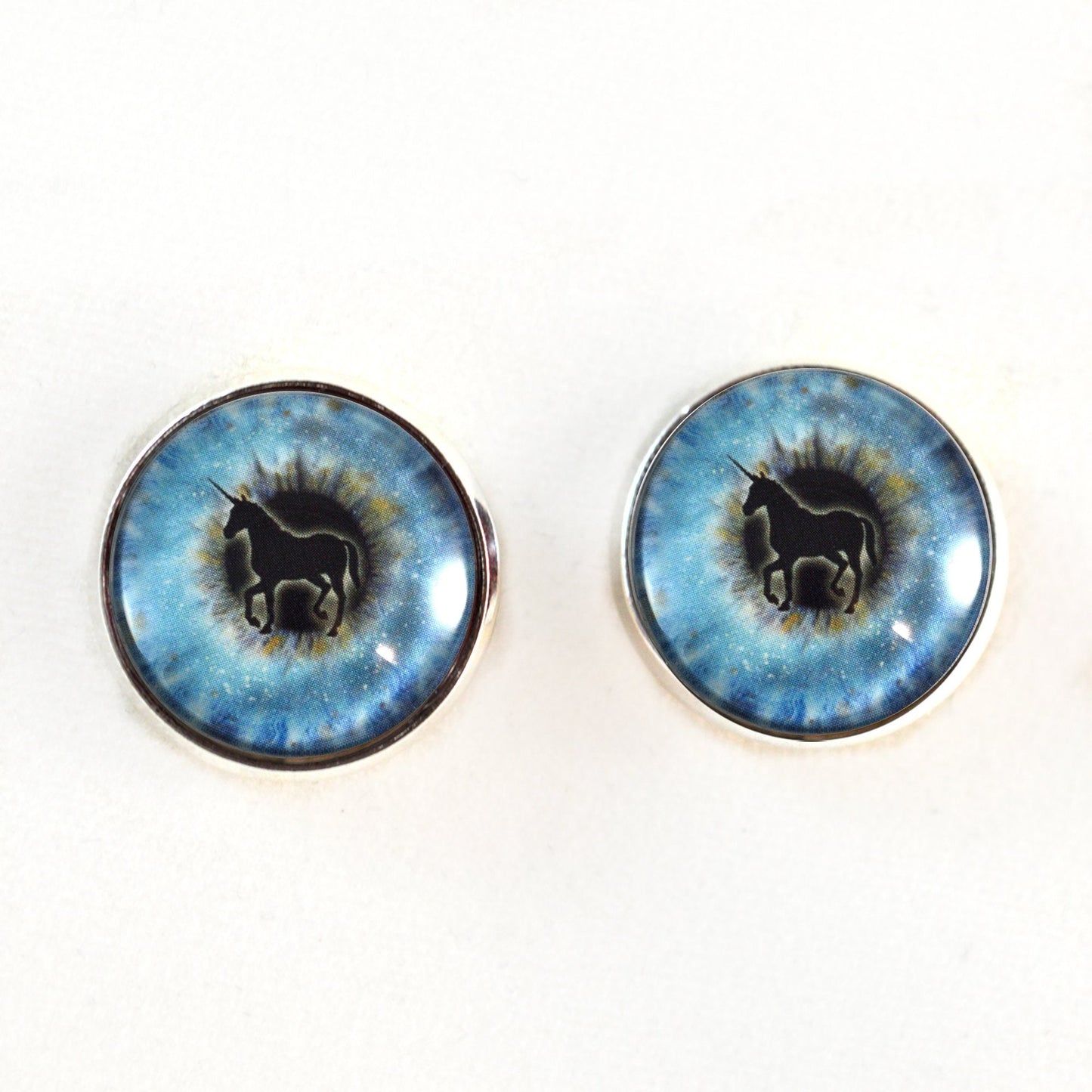 Blue Unicorn Sew-On Button Glass Eyes