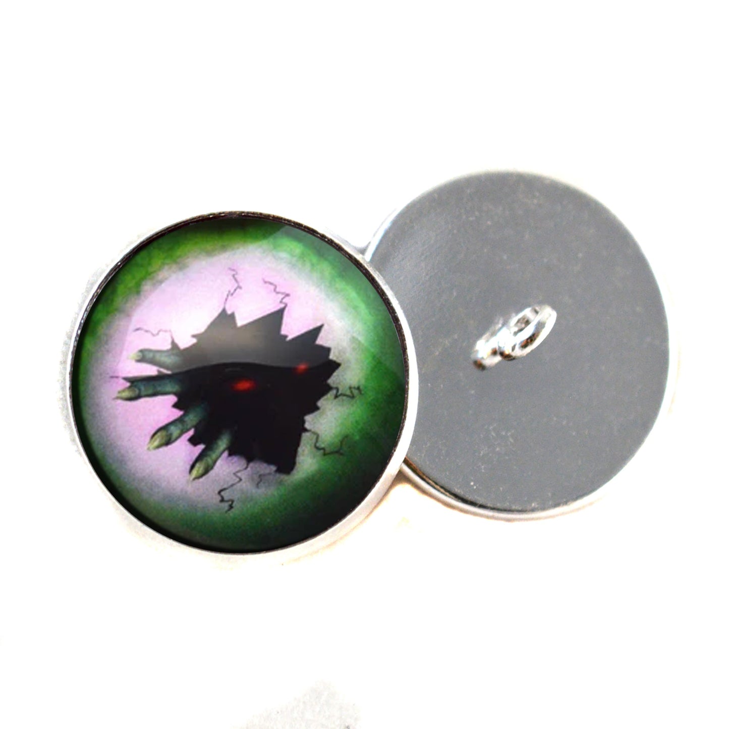 Scary Break in Zombie Sew-On Button Glass Eyes