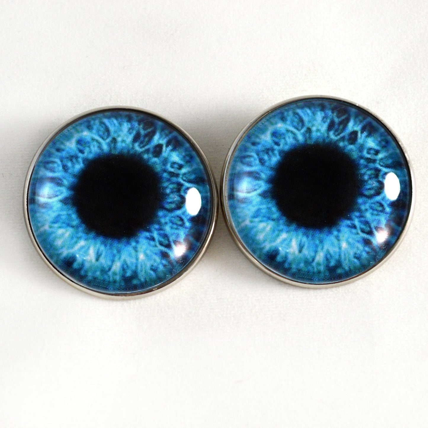 Bright Blue Sew-On Button Glass Eyes