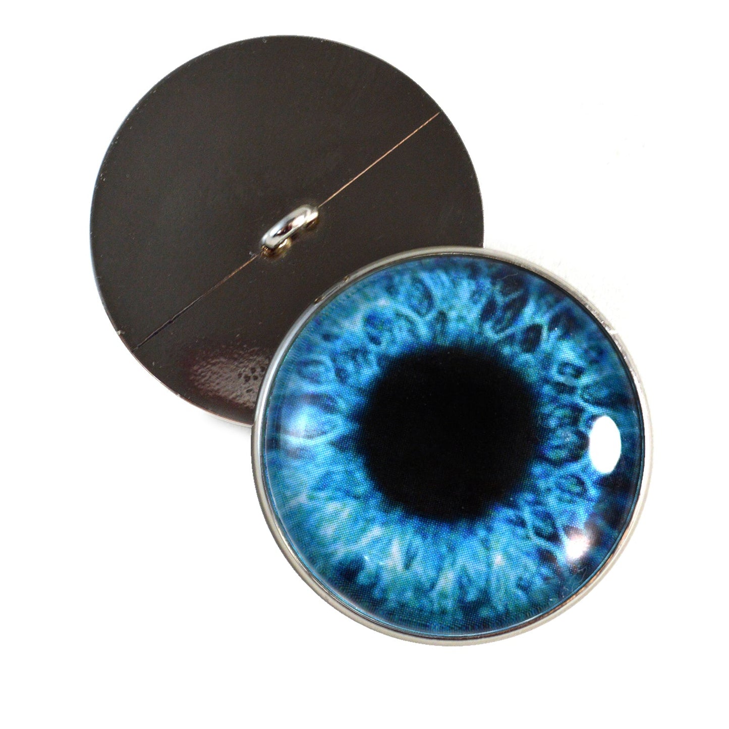 Bright Blue Sew-On Button Glass Eyes