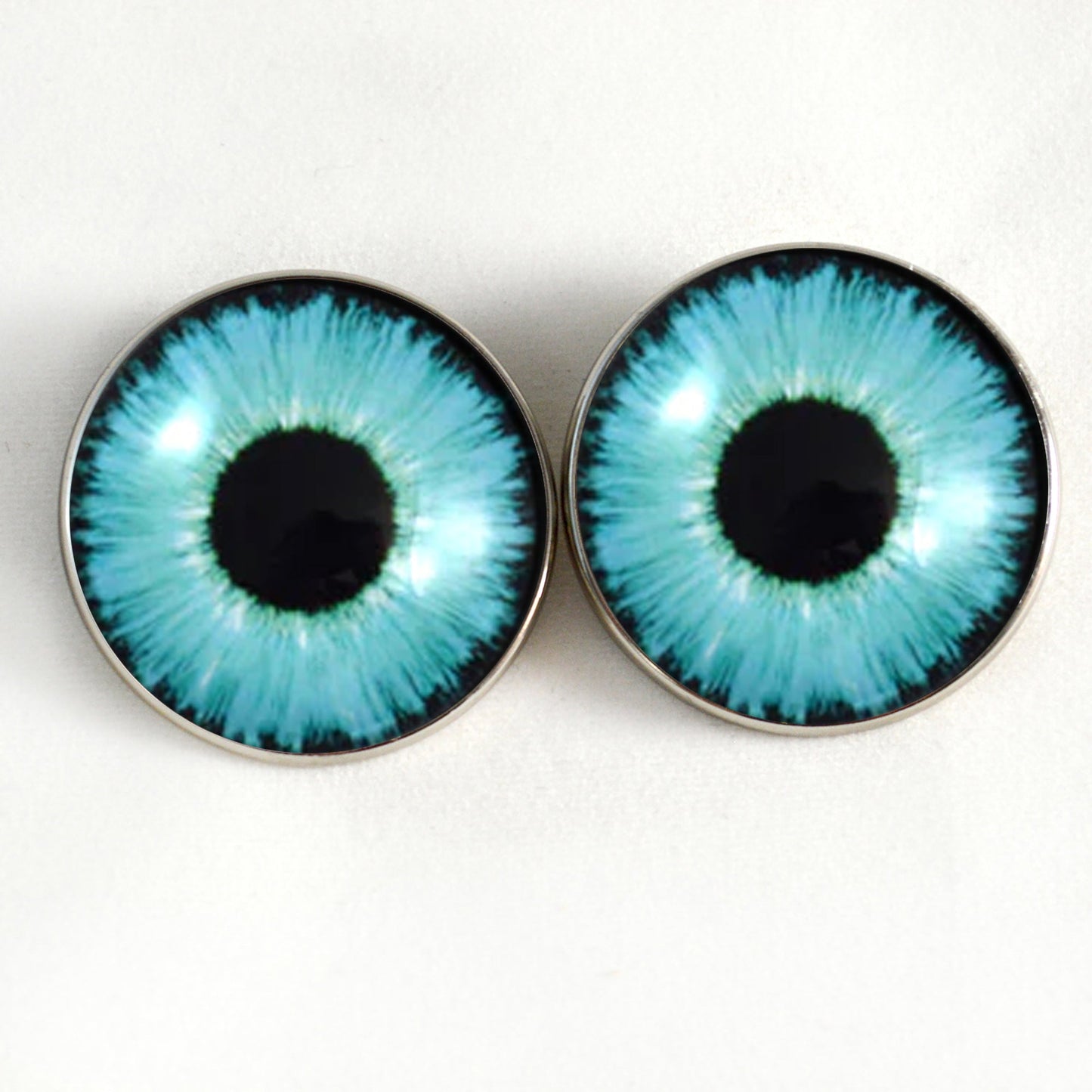 Bright Neon Blue Enchanted Sew-On Button Glass Eyes