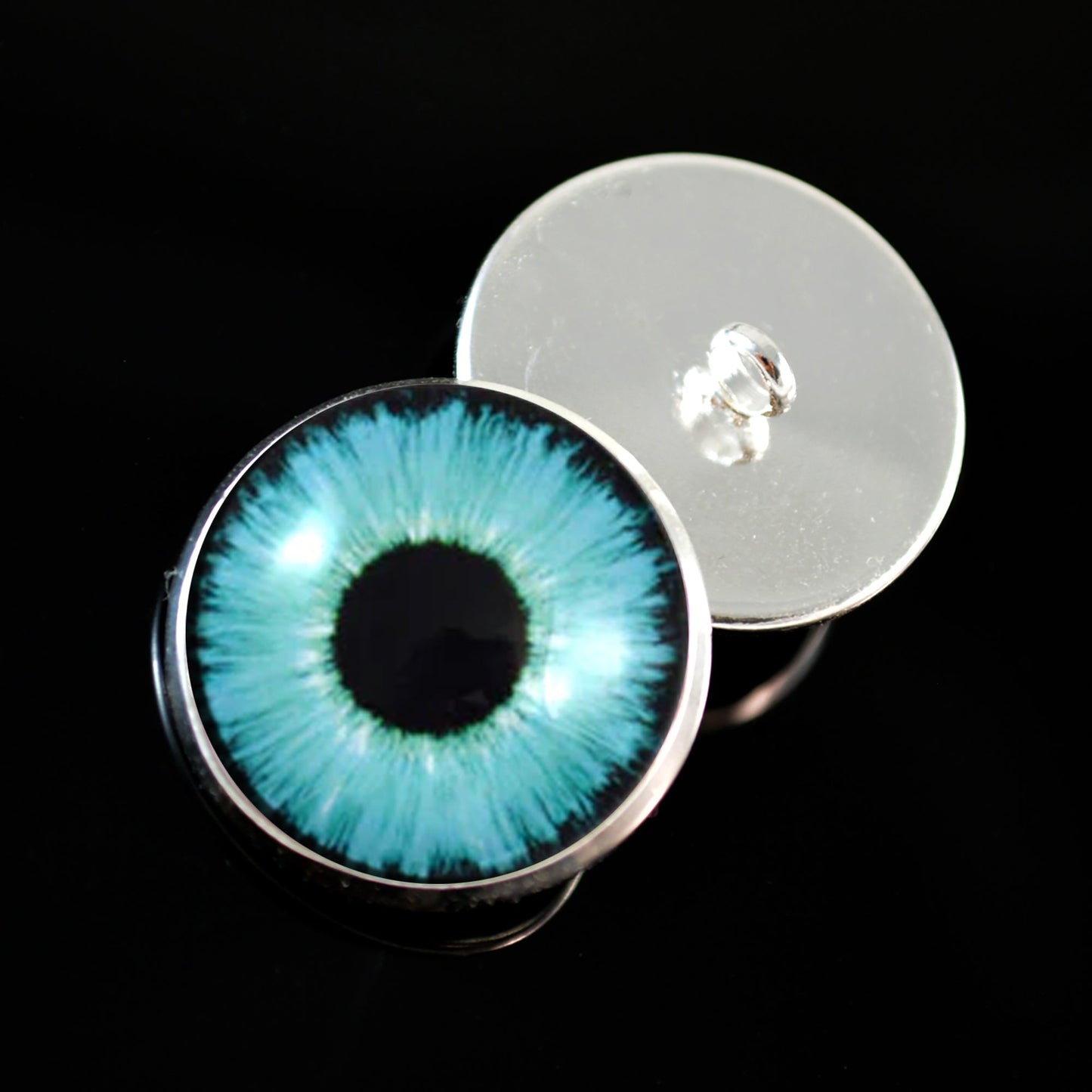 Bright Neon Blue Enchanted Sew-On Button Glass Eyes