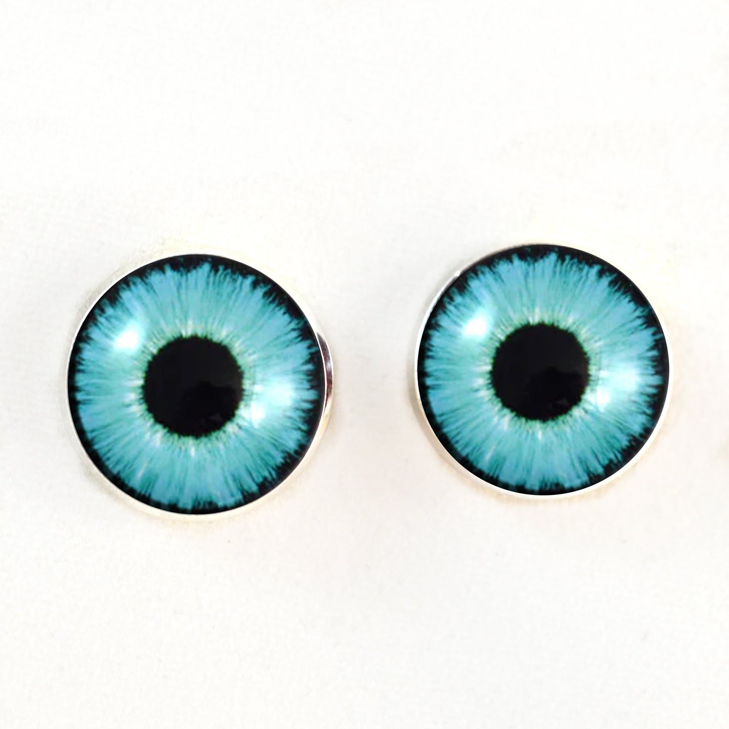 Bright Neon Blue Enchanted Sew-On Button Glass Eyes